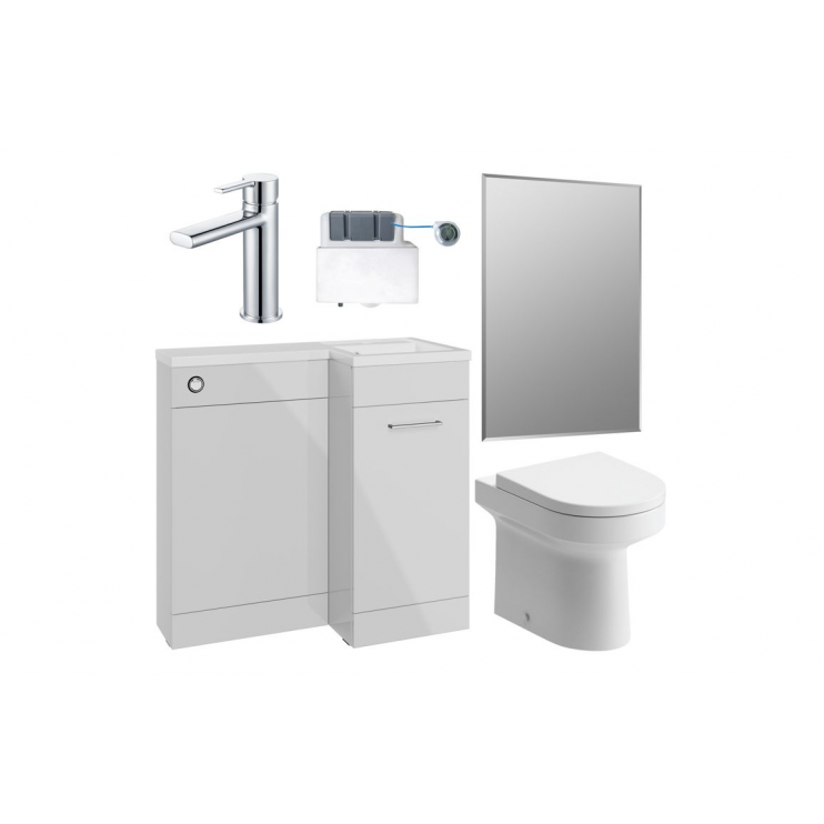 Venosa 900mm Furniture & BTW WC Pack - Grey Gloss (RH)