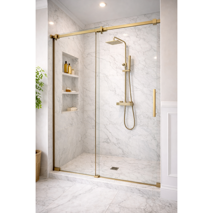 Shower Columns Valves in Brushed Bronze