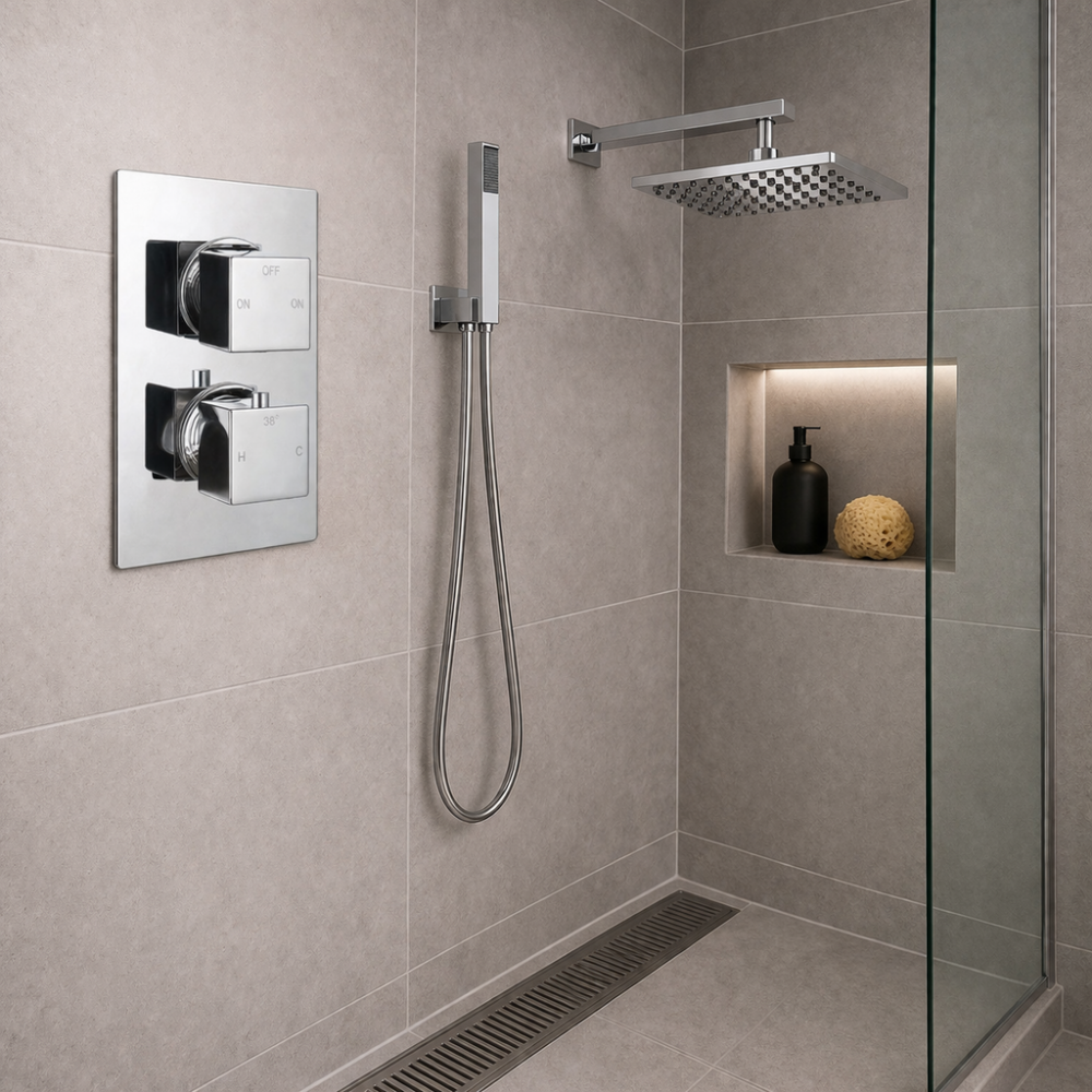 Cosmic Square Shower Valve & Kit Pack 4 - Chrome Cosmic Square Shower Valve & Kit Pack 4 - Chrome