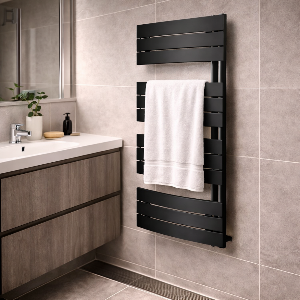 Quadrata Curved Panel Ladder Radiator (550x1080x49mm) - Anthracite Quadrata Curved Panel Ladder Radiator (550x1080x49mm) - Anthracite