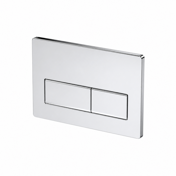 Rectangle Push Button Flushplate - Chrome