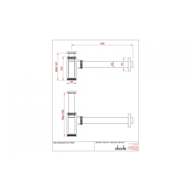 Abode Uno Basin Bottle Trap - Brushed Brass Abode Uno Basin Bottle Trap - Brushed Brass