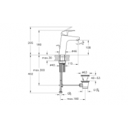 VitrA Flow Round Large Basin Mixer w/Waste Lever - Chrome