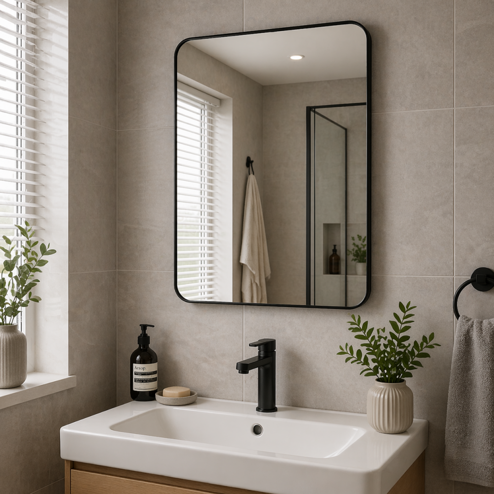 Origins Living City Rectangular Mirror 50 Black - 50x75cm B375608