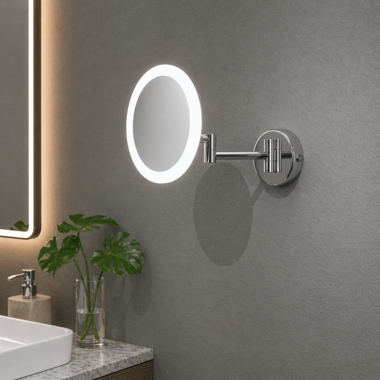 Sora Round LED Cosmetic Mirror - Frameless