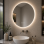 Abode Mayar 600mm Round LED Mirror - Brushed Brass