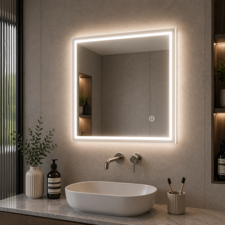 Catherine 500x500mm Square Back-Lit LED Mirror