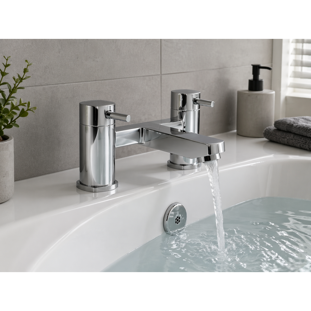 Toulon Bath Filler - Chrome Bathroom Taps