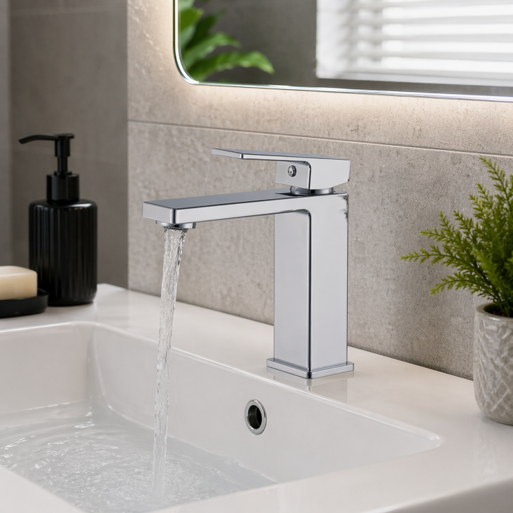 Vema Lys Basin Mixer - Chrome Bathroom Taps