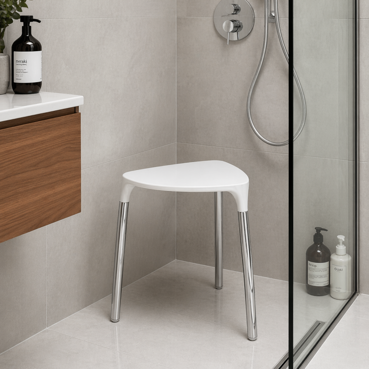 Origins Living Yannis Stool - White/Chrome 2172-02