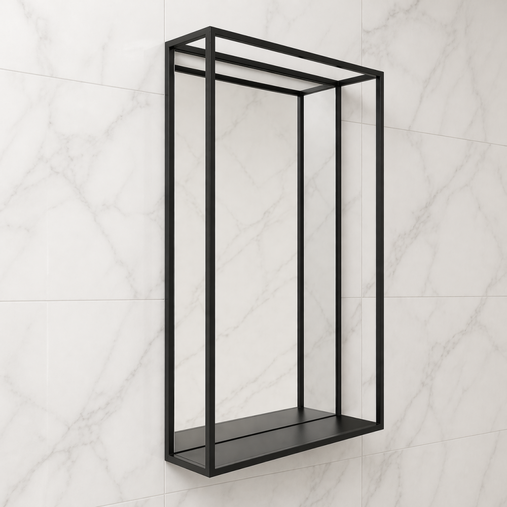 Origins Living Docklands Mirror With Shelf 50 Black - 50x80cm DKL-002058-BK