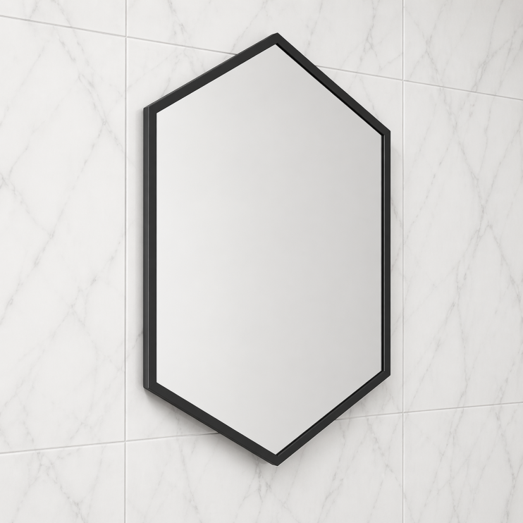 Origins Living Docklands Octagon Mirror 60cm Black DKL-00T060-BK