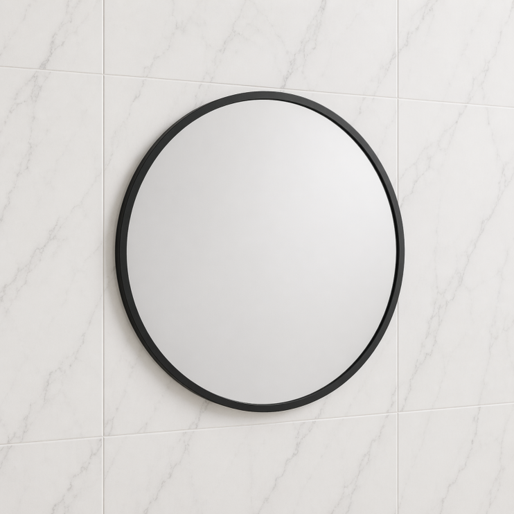 Origins Living Docklands Round Mirror 80cm Black B375547