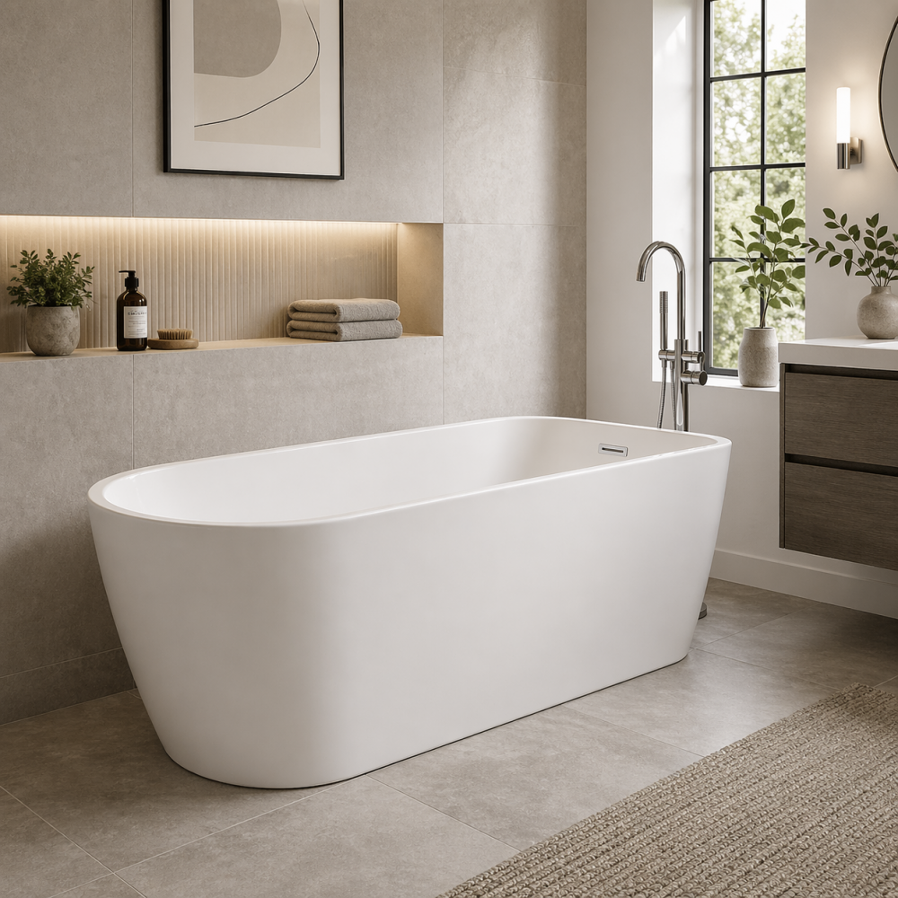 Eltham Freestanding BTW 1630x700mm 0TH Bath - White
