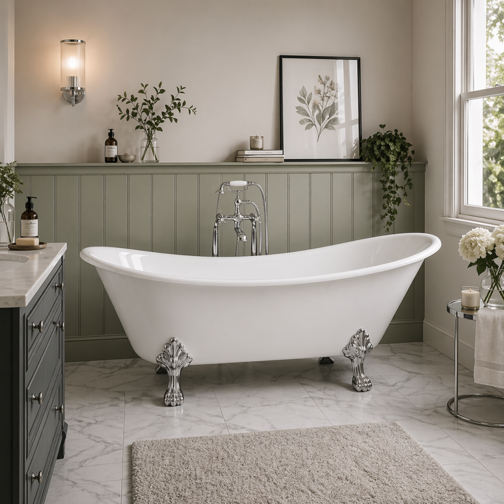 Tiverton Freestanding 1620x700x770mm 0TH Bath w/Feet
