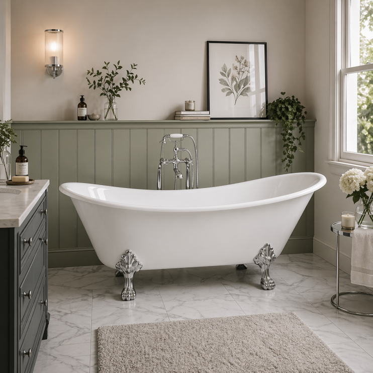 Tiverton Freestanding 1620x700x770mm 0TH Bath w/Feet