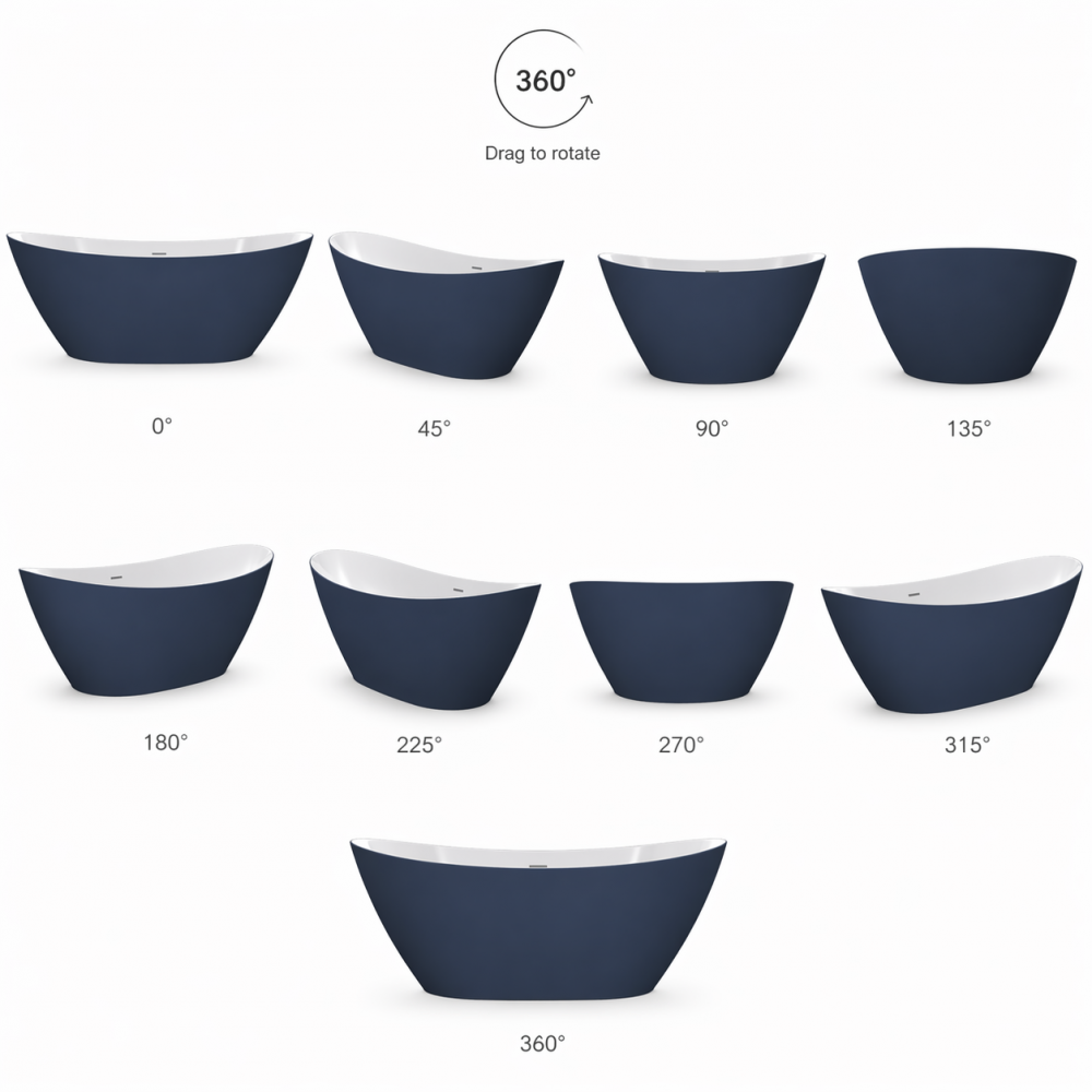 Belmont Freestanding 1700x780x690mm Bath - Matt Blues