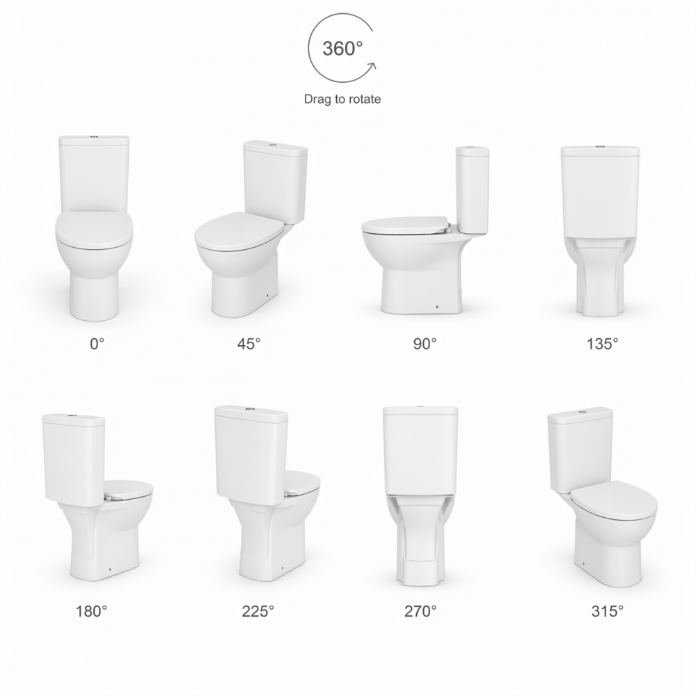 Close Coupled Rimless WC & Soft Close Seat