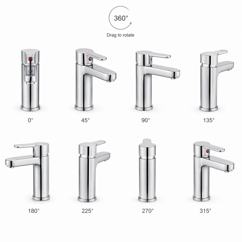 Abano Basin Mixer & Waste - Chrome Bathroom Tap