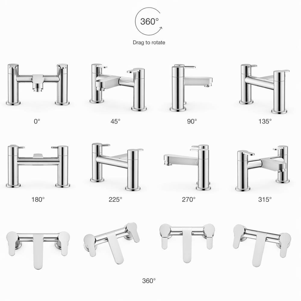 Abano Bath Filler - Chrome Bathroom Tap