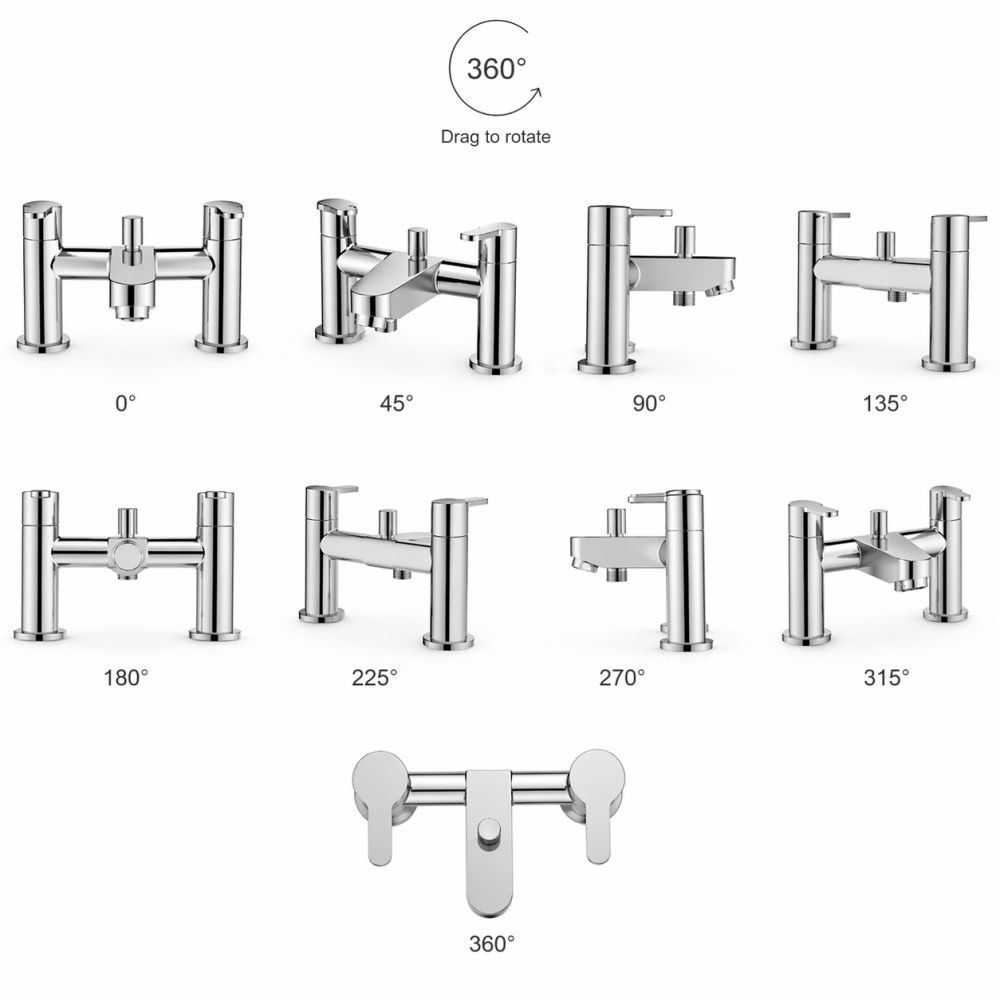 Abano Bath/Shower Mixer & Shower Kit - Chrome Bathroom Tap
