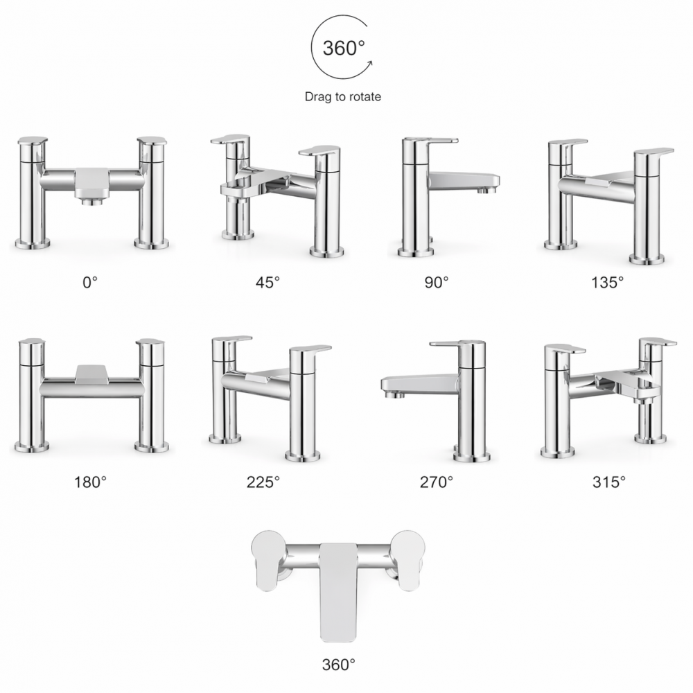 Cassini Bath Filler - Chrome Bathroom Taps