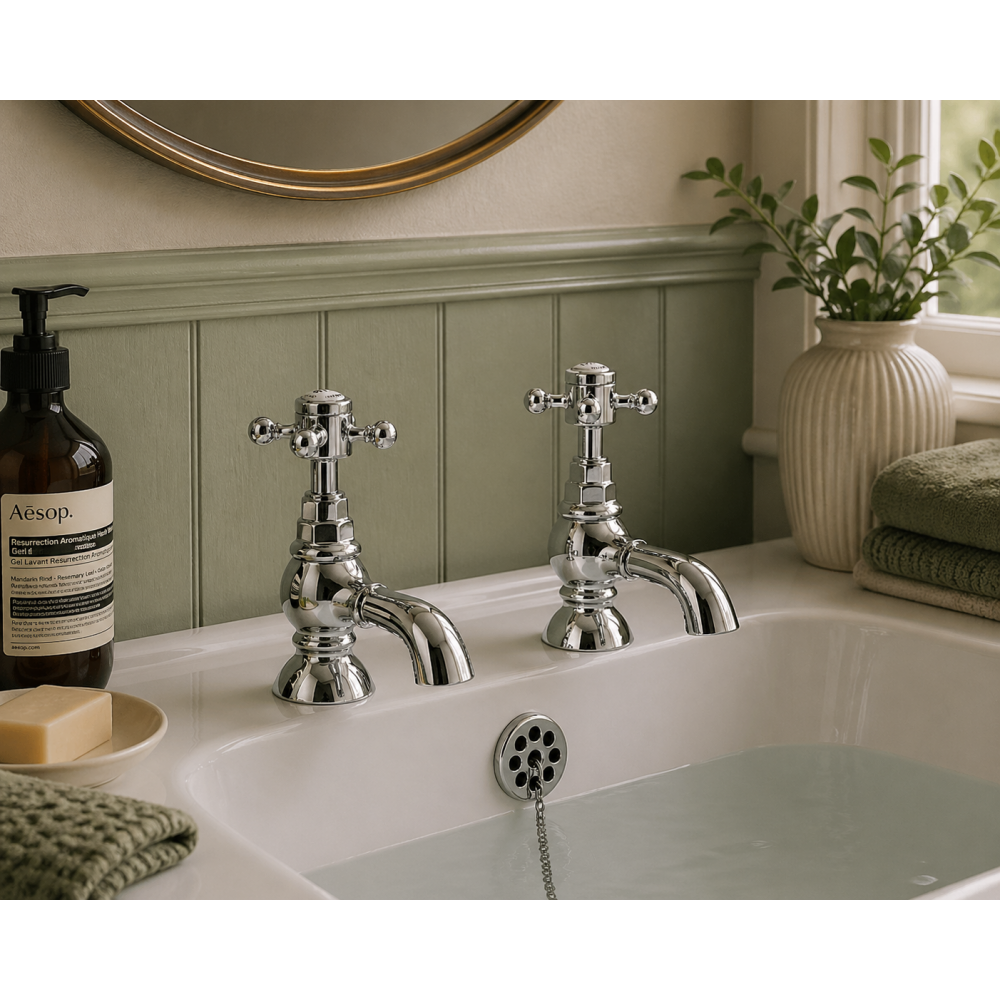 Abode Sentiment Bath Pillar Taps - Chrome