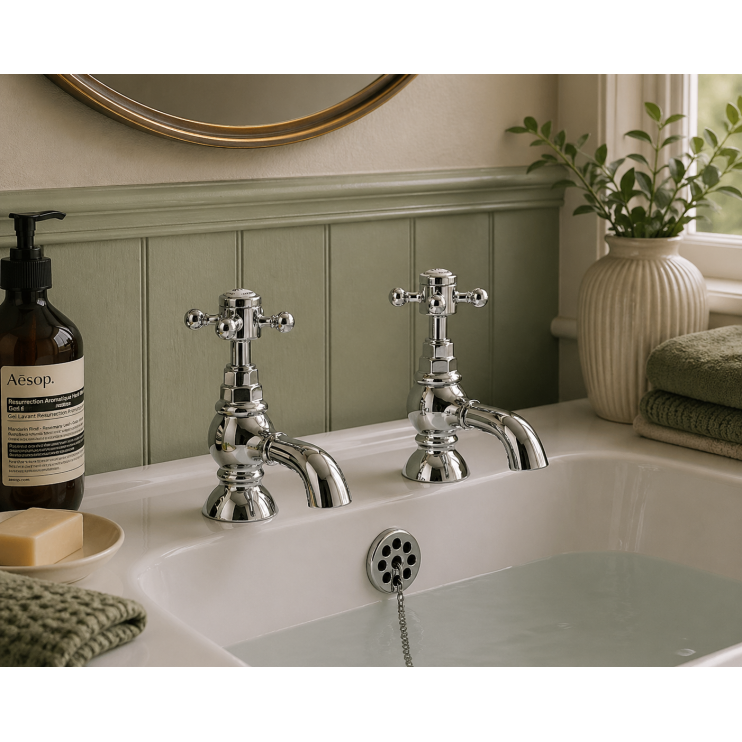 Abode Sentiment Bath Pillar Taps - Chrome