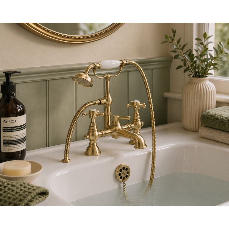 Abode Sentiment Bath Shower Mixer - Brushed Brass
