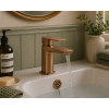 Berio Basin Mixer & Waste - Brushed Bronze Bathroom Taps