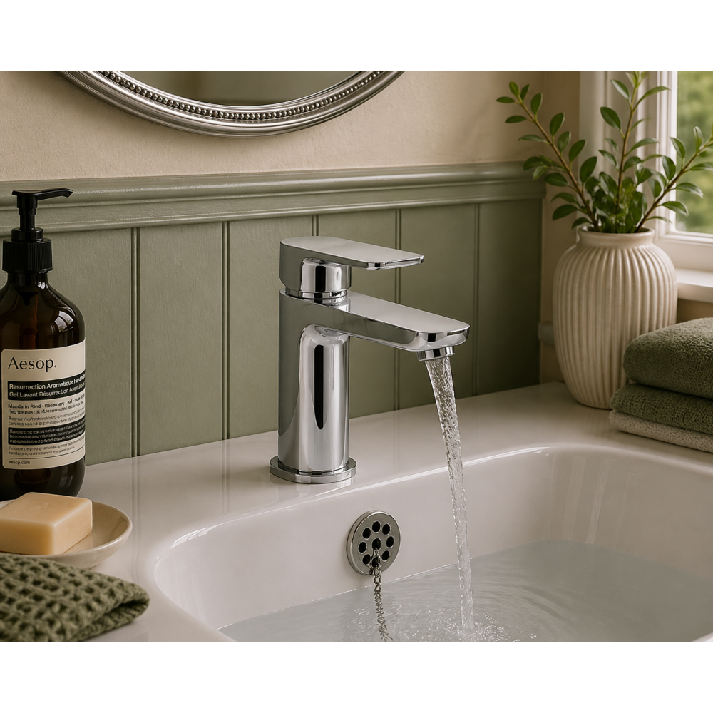 Berio Basin Mixer & Waste - Chrome Bathroom Taps