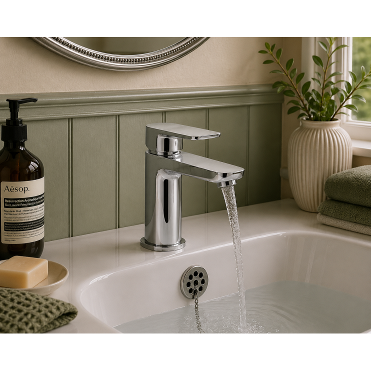 Berio Basin Mixer & Waste - Chrome Bathroom Taps