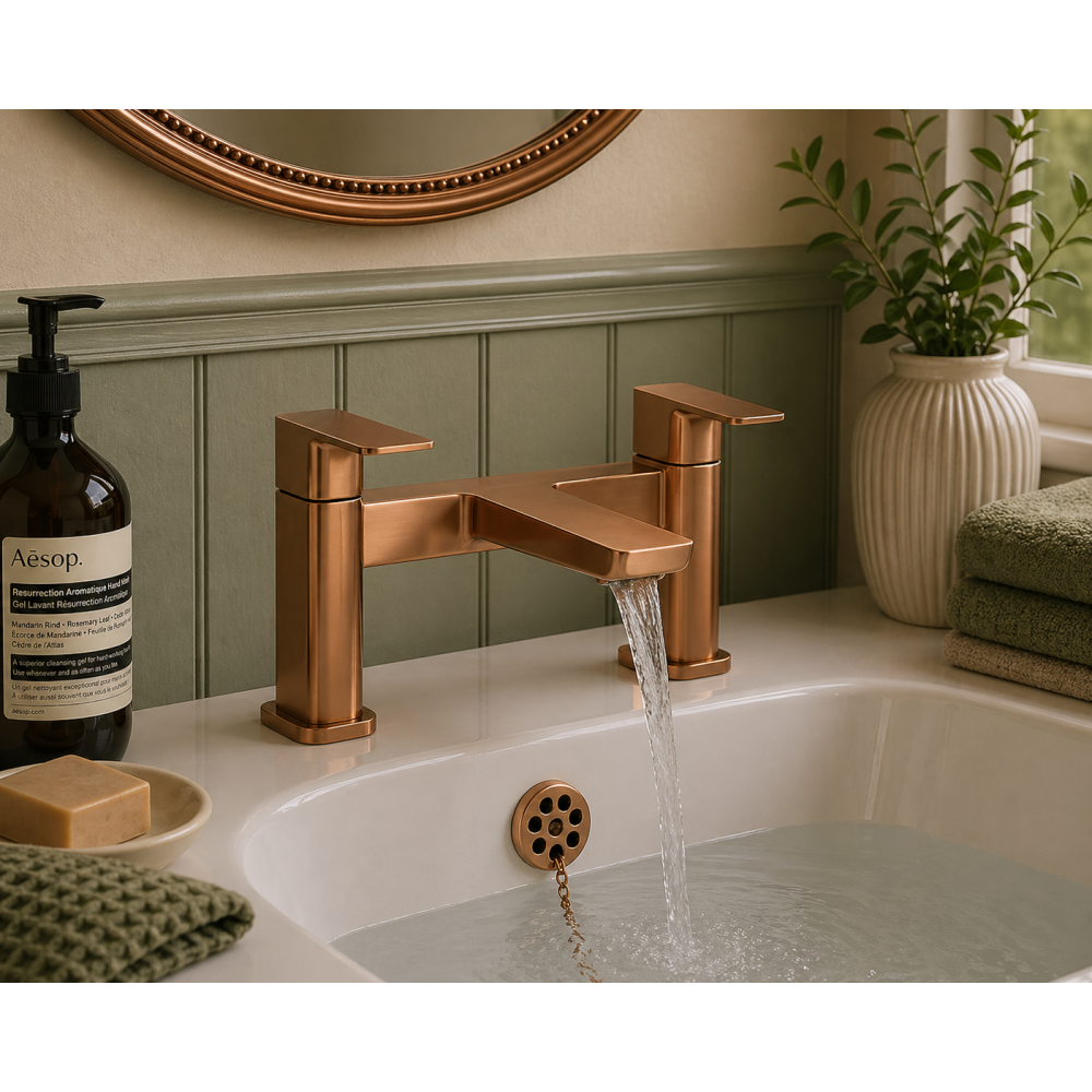 Berio Bath Filler - Brushed Bronze Bathroom Taps