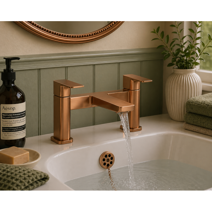 Berio Bath Filler - Brushed Bronze Bathroom Taps