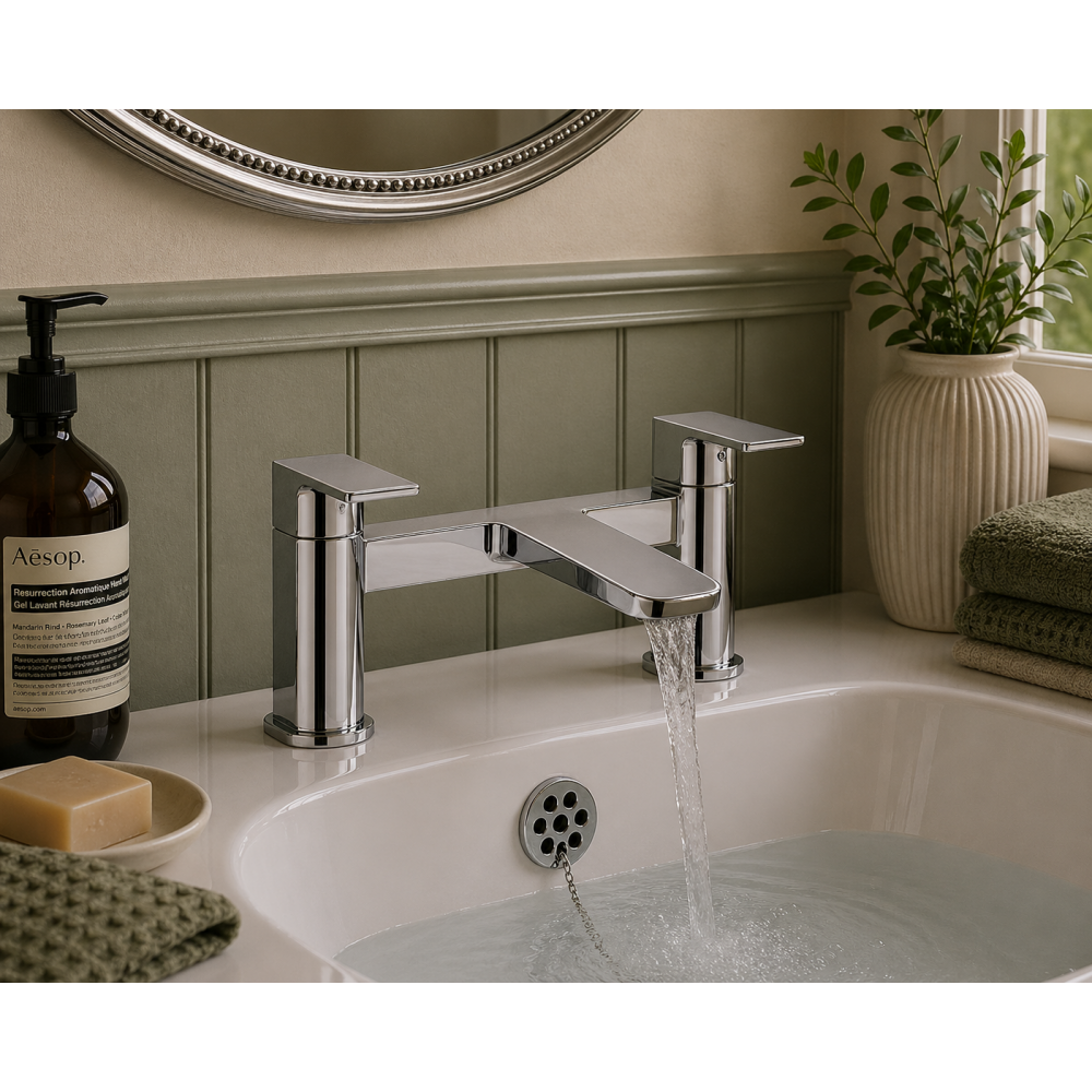 Berio Bath Filler - Chrome Bathroom Taps