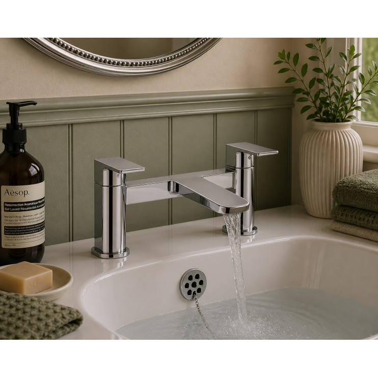Berio Bath Filler - Chrome Bathroom Taps