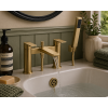 Berio Bath/Shower Mixer - Brushed Brass Bathroom Taps