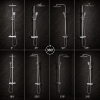 Columns Showers Chrome DICM0580 Argo Cool-Touch Thermostatic Mixer Shower w/Riser & Overhead Kit - Chrome