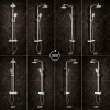 Columns Showers Chrome DICM0586 Aurora Round Thermostatic Bar Mixer w/Riser Kit - Chrome