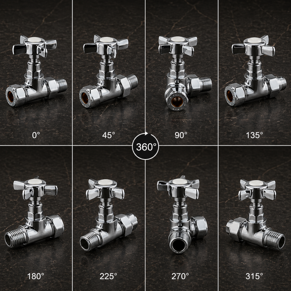 Crosshead Radiator Valves - Straight (pr)
