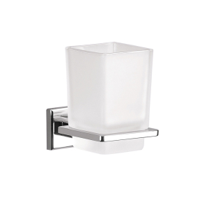 Origins Living Colorado Glass Tumbler Holder - Chrome/Glass 6910-13 Bathroom Wall Accessory