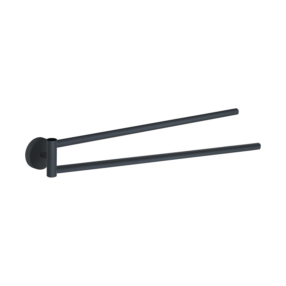 Origins Living Eros Double Swing Towel Rail - Black 2323-14 Bathroom Wall Accessories
