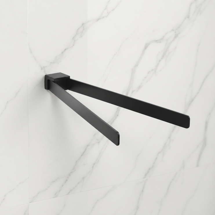 Origins Living Pirenei Double Swing Towel Rail - Black PI23-14