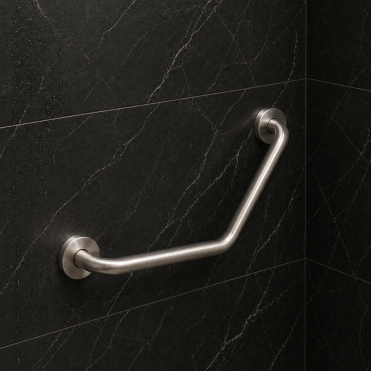 Origins Living G Pro Angled Grab Bar - Brushed 5022-38 Bathroom Accessory Bathroom Accessory