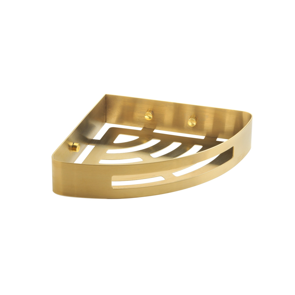 Origins Living Nerva Corner Shower Basket - Brushed Brass 2479-88