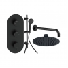 Aurora Round Shower Valve & Kit Pack 3 - Matt Black
