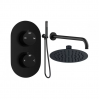 Shower Valve Mixer Packs Black DICMP0202 Aurora Round Shower Valve & Kit Pack 4 - Matt Black