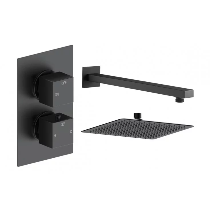 Shower Valve Mixer Packs Black DICMP0158 Cosmic Square Shower Valve & Kit Pack 1 - Matt Black