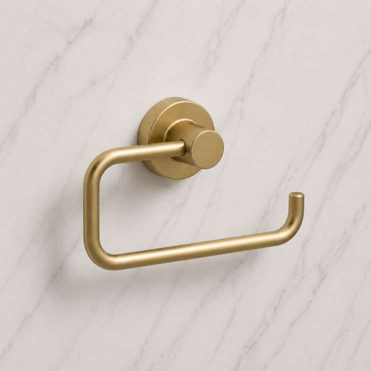 Origins Living Tecno Project Open Toilet Roll Holder - Brushed Brass 201785
