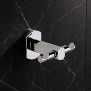 Origins Living Edera Plus Double Hook - Chrome EP26-13 Bathroom Wall Accessory